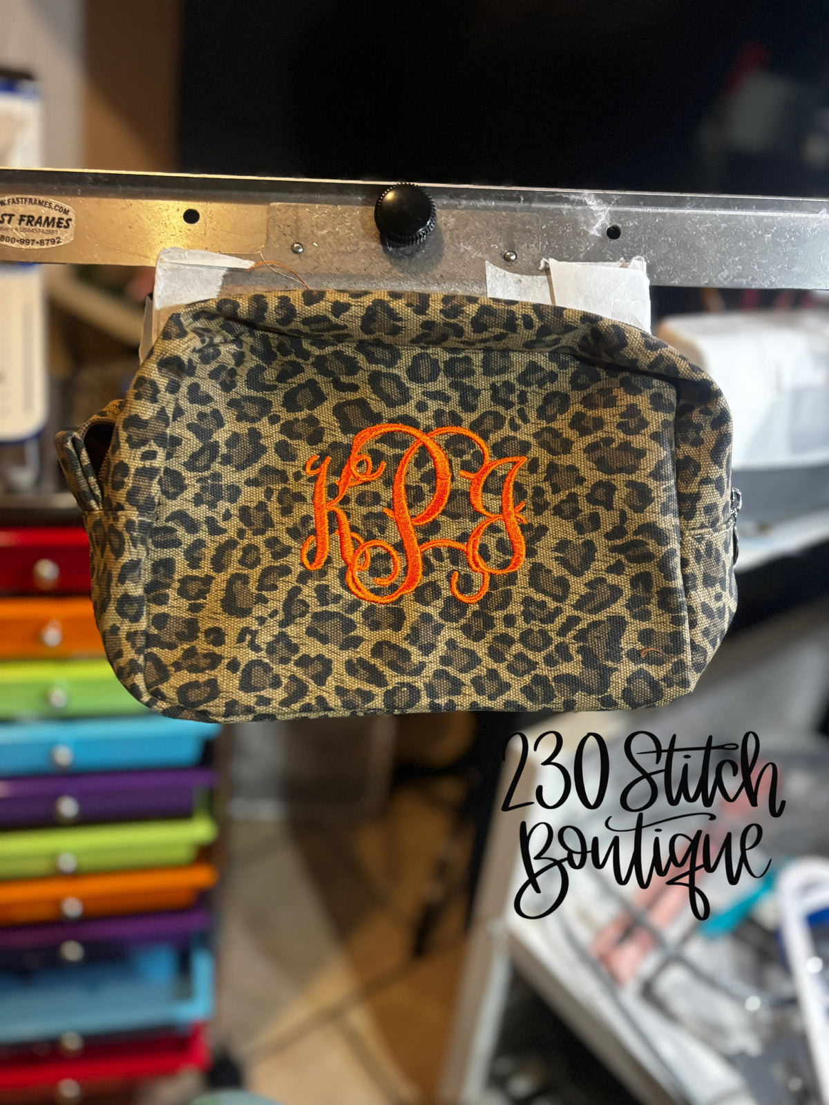 Monogram Leopard Cosmetic Bag