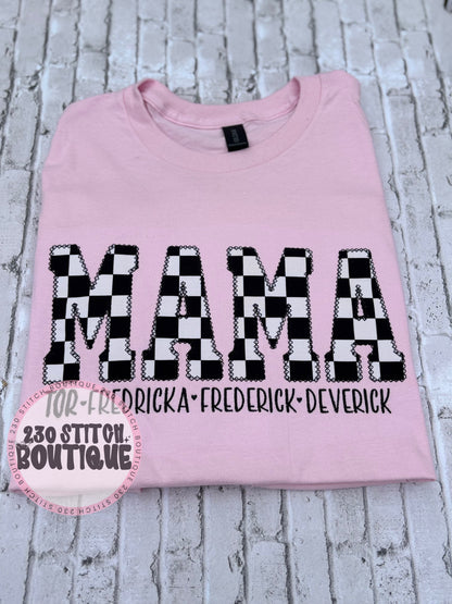 Checkerboard Mama Tee
