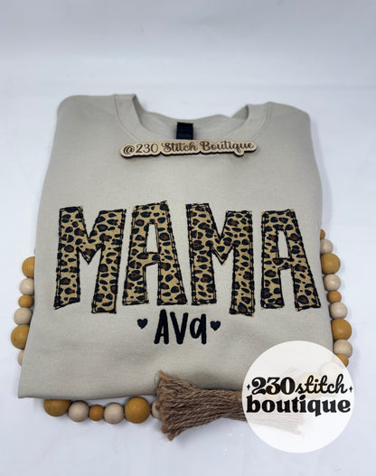 Leopard Mama Crewneck With Names
