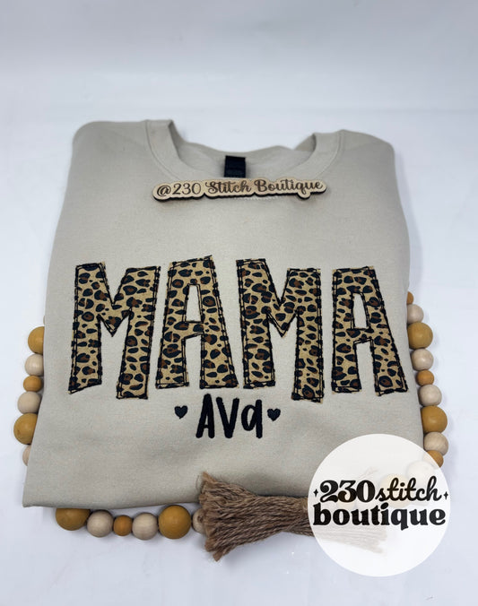 Leopard Mama Crewneck With Names